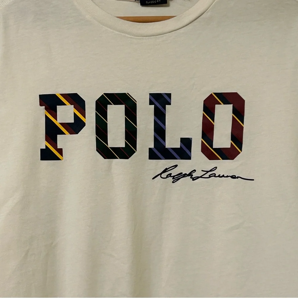Polo Ralph Lauren Classic Fit Logo Jersey Tee White Size Large Short Sleeve
